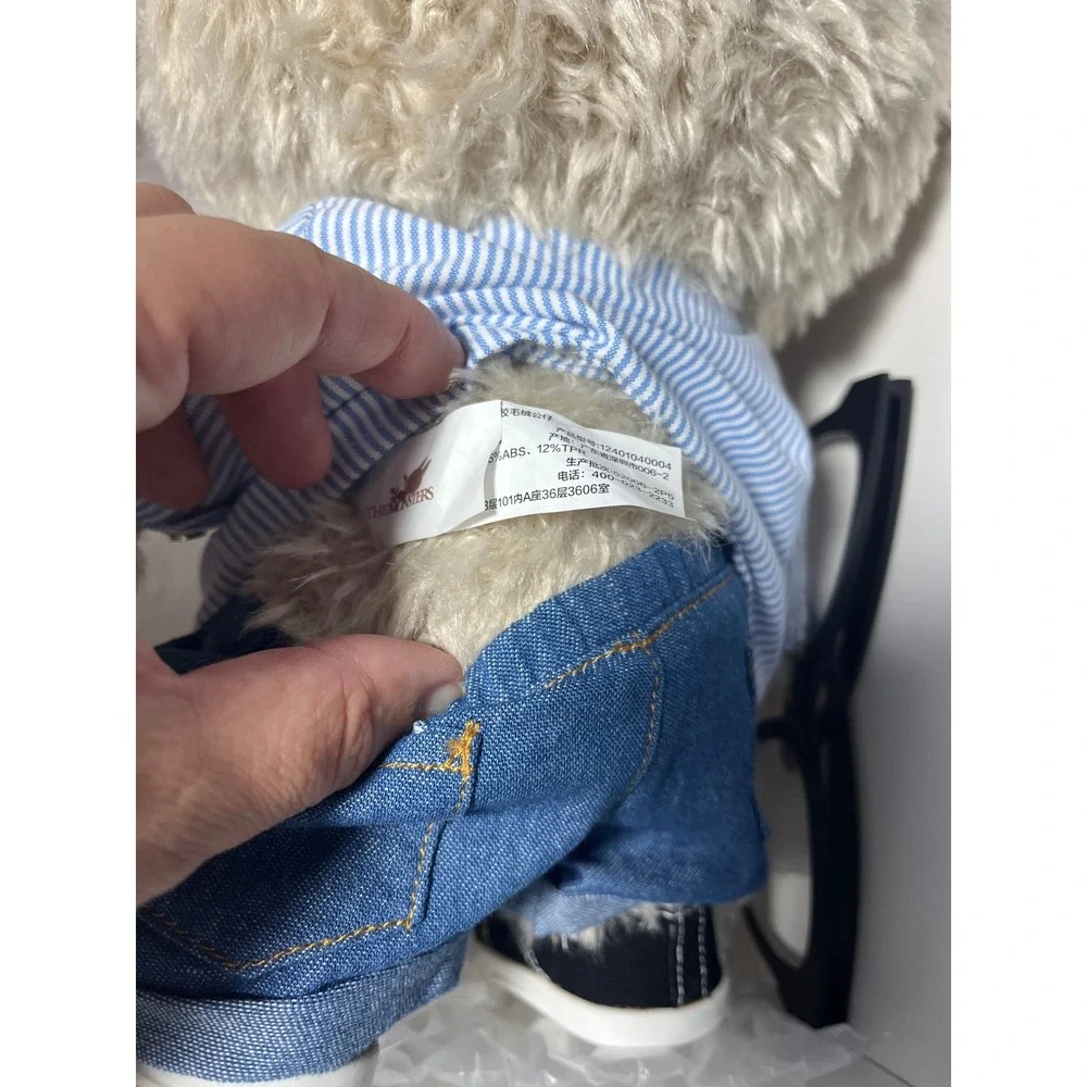 POP MART The Monsters Play With Me Figure Doll Blue‎ Stripe Shirt Denim Shorts
